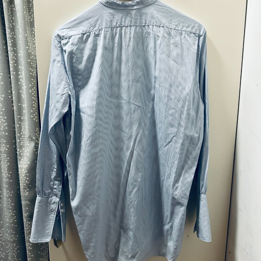 EUC Nili Lotan Faye Blue Striped Button-Up Shirt - Picture 6 of 9